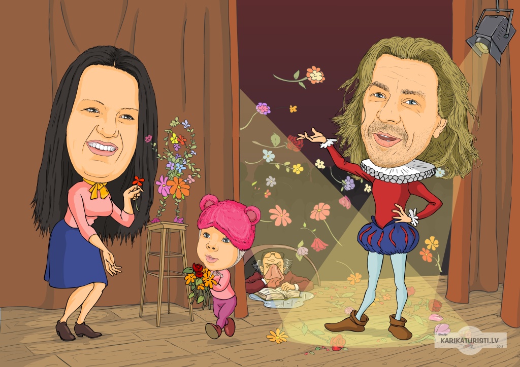 karikatūra teātris veiksme apsvērumu bērns bear cub lacis ziedi suflieris